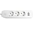 Удлинитель STEKKER 3-местный c/з 3x1 мм2, 3 м, 250В, 10А, 2USB+1Type-C 2,4А, серия Home, белый HM08-33-02, 49977 7