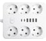 Удлинитель STEKKER 6-местный c/з 3x1 мм2, 3 м, 250В, 10А, 4USB+2Type-C 2,4А, серия Home, белый HM09-66-02, 49982 5