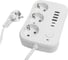 Удлинитель STEKKER 3-местный c/з 3x1 мм2, 3 м, 250В, 10А, 4USB+2Type-C 2,4А, серия Home, белый HM09-36-02, 49979 1