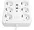 Удлинитель STEKKER 6-местный c/з 3x1 мм2, 1,8 м, 250В, 10А, 4USB+2Type-C 2,4А, серия Home, белый HM09-66-02, 49975 2