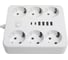 Удлинитель STEKKER 6-местный c/з 3x1 мм2, 1,8 м, 250В, 10А, 4USB+2Type-C 2,4А, серия Home, белый HM09-66-02, 49975 3