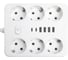 Удлинитель STEKKER 6-местный c/з 3x1 мм2, 1,8 м, 250В, 10А, 4USB+2Type-C 2,4А, серия Home, белый HM09-66-02, 49975 5