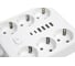 Удлинитель STEKKER 6-местный c/з 3x1 мм2, 1,8 м, 250В, 10А, 4USB+2Type-C 2,4А, серия Home, белый HM09-66-02, 49975 7