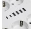 Удлинитель STEKKER 6-местный c/з 3x1 мм2, 1,8 м, 250В, 10А, 4USB+2Type-C 2,4А, серия Home, белый HM09-66-02, 49975 8