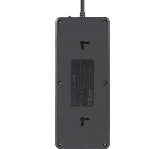 Сетевой фильтр Filum 4000 Вт., 8 розеток, шнур 5.0 м., черный FL-SP8-5.0M-16