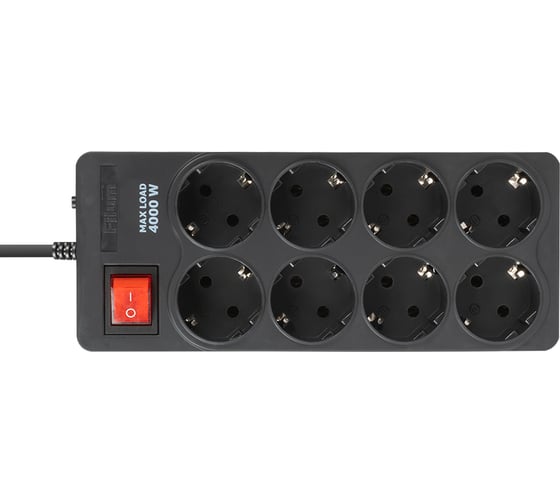 Сетевой фильтр Filum 4000 Вт., 8 розеток, шнур 5.0 м., черный FL-SP8-5.0M-16