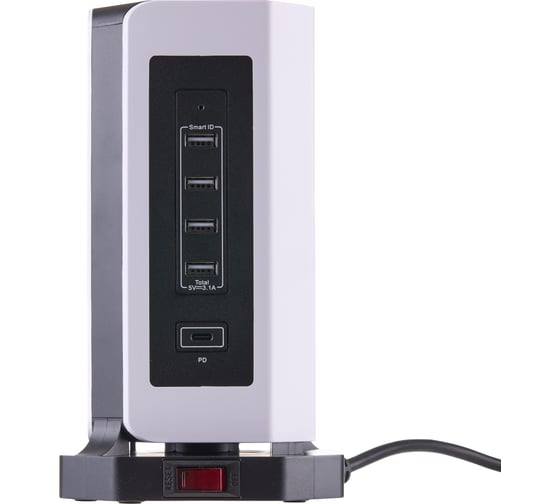Удлинитель сетевой фильтр idealim 2 метра с USB и Type С тройник Tower-9r-4usb-1typeC-2M-wb