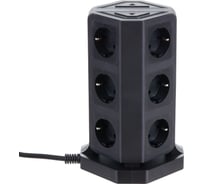 Удлинитель сетевой фильтр idealim 2 метра с USB и Type С тройник Tower-9r-4usb-1typeC-2M-black