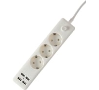 Удлинитель электрический сетевой фильтр idealim 1,8 м с USB Multi-Ryad-3r-4usb-1,8М-white