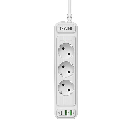 Сетевой фильтр SKYLINE с USB зарядкой USP-350 White PD3.0 S00003682