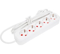 Удлинитель бытовой SLP electrics с заземлением, 5 гнезд, 3 метра, IP20, 10А, 2200 Вт, ПВС 3х1,0, от +1С до +35С 3203-00030