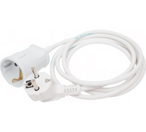Удлинитель-шнур PROGIX 2 метра ПВС 3x1.5 белый PG125