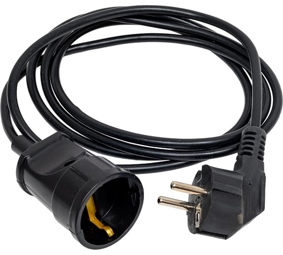 Удлинитель-шнур PROGIX 2 метра ПВС 3x0.75 черный PG115 1