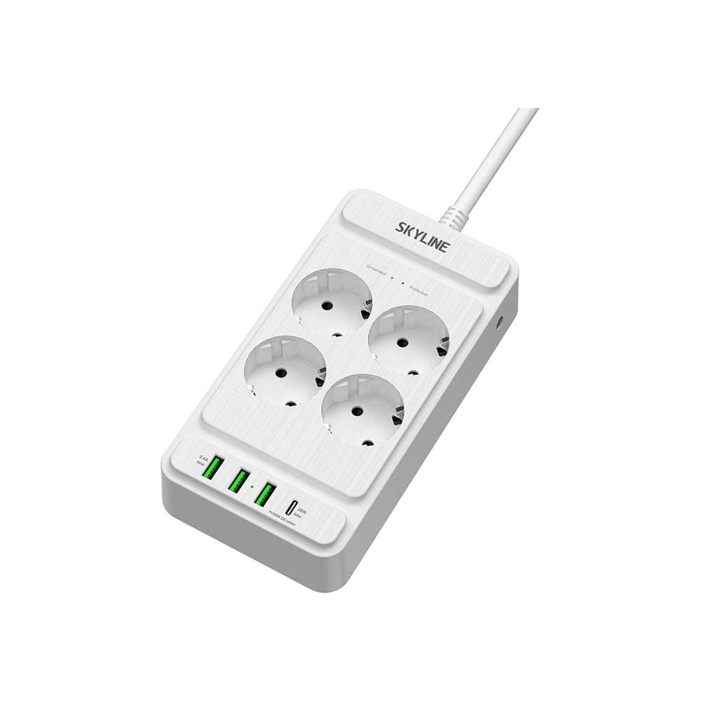 Сетевой фильтр SKYLINE с USB зарядкой USP-430 White PD3.0 S00003692 ...