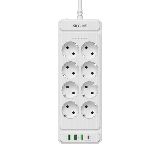 Сетевой фильтр SKYLINE с USB зарядкой USP-850 White PD3.0 S00003696