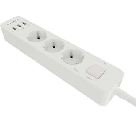 Удлинитель с USB зарядкой HARPER UCH-330 White H00002263