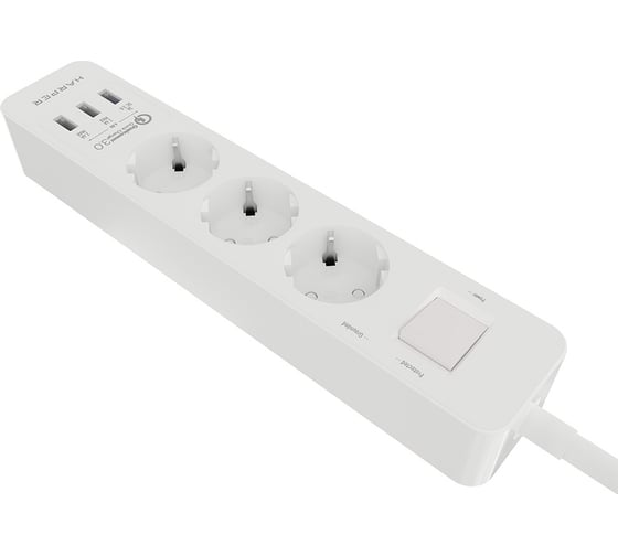 Удлинитель с USB зарядкой HARPER UCH-340 White QC3.0 H00002821