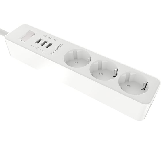 Удлинитель с USB зарядкой HARPER UCH-315 White H00002825