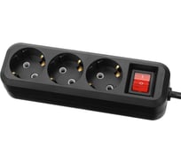 Удлинитель сетевой TDM ELECTRIC с выключателем 3 розетки 15 метра с заземлением 10А 2300 Вт черный SQ1303-1120