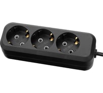 Удлинитель сетевой TDM ELECTRIC 3 розетки, 5 метров, с заземлением, 10 А, 2300 Вт, черный, SQ1303-1052