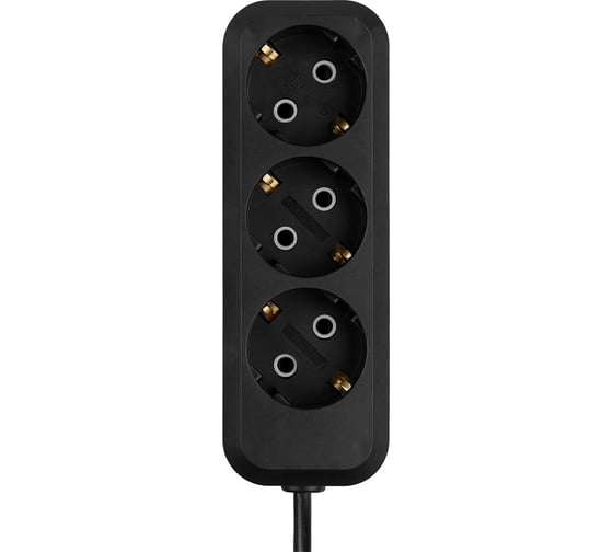 Удлинитель сетевой TDM ELECTRIC 3 розетки, 5 метров, с заземлением, 10 А, 2300 Вт, черный, SQ1303-1052