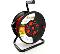 Удлинитель на катушке 4-местный STEKKER STD03-44-30 Standart с заземлением ПВС 3х1,5, оранжевый, 16А, IP44, 30м, 29407 50172