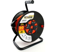Удлинитель на катушке 4-местный STEKKER STD03-44-50 Standart с заземлением ПВС 3х1,5, оранжевый, 16А, IP44, 50м, 29408 50173