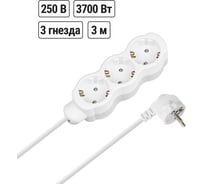 Удлинитель бытовой TDM ELECTRIC Люкс 3 гнезда, 3 м, с/з, с з/ш, ПВС 3x1,5 мм2, 16 А, 250 В, 3700 Вт TDM ELECTRIC SQ1303-4055