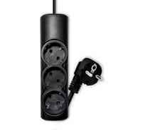 Удлинитель сетевой PROGIX 3 розетки, 5 метров, с заземлением, чёрный, 3x0.75 US3GXB5