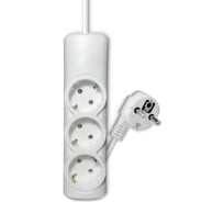Удлинитель сетевой PROGIX 3 розетки, 3 метра, с заземлением, белый, 3x0.75 US3GXW3