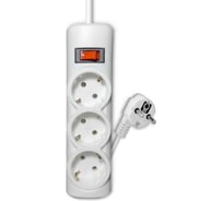 Удлинитель сетевой PROGIX 3 розетки, 3 метра, с заземлением, белый, 3x0.75 US3GSW3