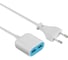 Кабель-удлинитель Electraline с 1 вилкой и 1 розеткой с 2 USB разъемами синий 01695 1