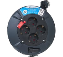 Кабельный барабан Electraline FIXED PANEL с 4 гнездами кабель ПВС 3x1,0-4М 49076