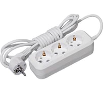 Электрический удлинитель Веллконт с заземленным контактом У10/16-564 (ПВС 3*0,75) 3 входа, 7 метров, в индивидуальной упаковке 49005