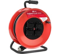 Удлинитель на катушке EKF Гефест 2.0 4 гнезда 40м КГ 3х2,5 UKG02-16-R325-4-40-IP44