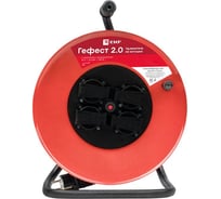 Удлинитель на катушке EKF Гефест 2.0 4 гнезда 50м ПВС 3х1,5 UKA02-16-R315-4-50-IP44