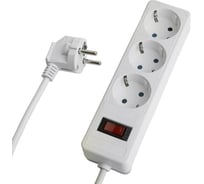 Сетевой фильтр STEKKER 3-местный с/з HM20-31-05 3x1мм2, 5 м, серия Optima, белый, 50088