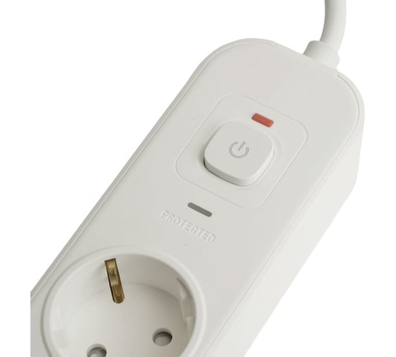 Сетевой фильтр STEKKER 3-местный с/з 3x1мм2, 3 м, 250В, 16А, 2 USB-A+2 Type-C 3, серия Nova, белый, 50100