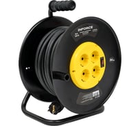 Силовой удлинитель Inforce на катушке, 4 гнезда, с/з КГ 3х2,5 16A 30м IP20 GRANITE ZG 09-15-11