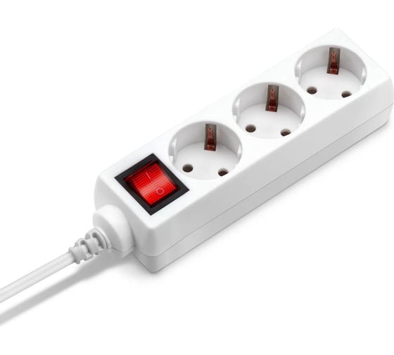 Сетевой удлинитель BURO BU-PS3.5/W 5м, 3 розетки, белый, пакет ПЭ 828016 1