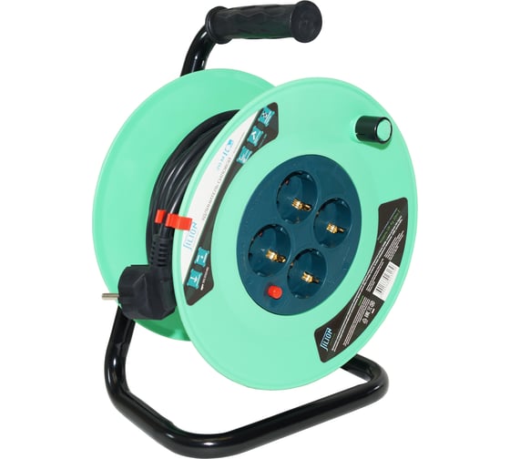 Удлинитель на катушке Jilion UK-4g-20m-Z с 4 евророзетками (с/з) 20м 9535046