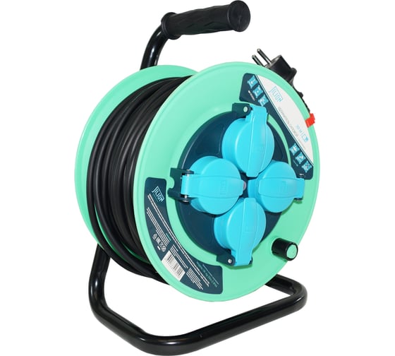 Удлинитель на катушке Jilion UK-4g-30m-Z-IP44 с 4 евророзетками IP44 (с/з) 30м 9535061