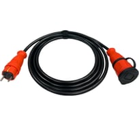 Удлинитель силовой iTOK тип SU серии iCONNECT COLOR без земли ПВС 2x1 мм 1 гнездо IP44 ГОСТ цвет оранжевый 3 м i-CONNECT-COLOR-SU-PVS-210-1-44-3-ORANGE