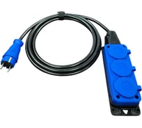 Удлинитель силовой iTOK тип SU серии iCONNECT COLOR с заземлением ПВС 3х1 мм 3 гнезда IP54 ГОСТ цвет синий 10 м i-CONNECT-COLOR-SU-PVS-310-3-54-10-BLUE