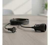 Удлинитель-шнур PROGIX 5 метров, без заземления, черный, ПВС 2x0.75 PG107