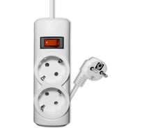 Удлинитель сетевой PROGIX 2 розетки, 5 метров, с заземлением, белый, 3x1.5 PG252