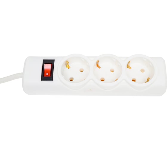Удлинитель сетевой PROGIX 3 розетки, 3 метра с/з, белый, 3x1.5 US3GS1W3