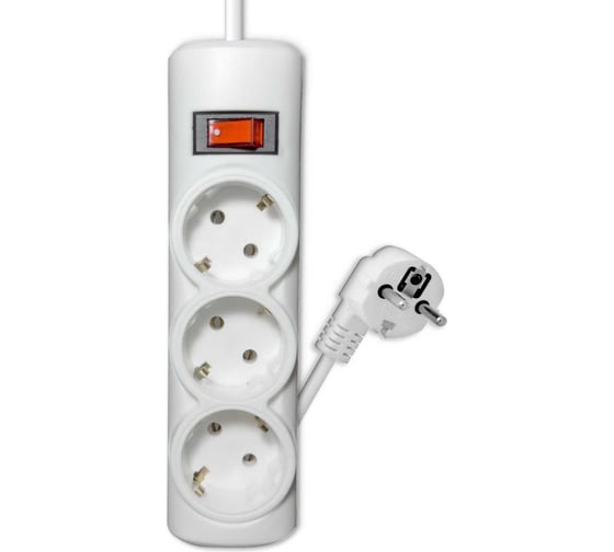 Удлинитель сетевой PROGIX 3 розетки, 5 метров с/з, белый, 3x1.5 US3GS1W5 1