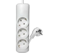 Удлинитель сетевой PROGIX 3 розетки, 2 метра с/з, белый, 3x1.5 US3GX1W2