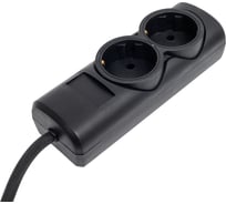 Удлинитель сетевой PROGIX 2 розетки, 5 метров с/з, чёрный, 3x1.5 US2GX1B5